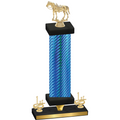 Premium Single Blue Carbon Fiber First Place Horses Trophy