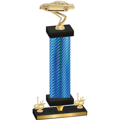 Premium Single Blue Carbon Fiber First Place Cars Trophy