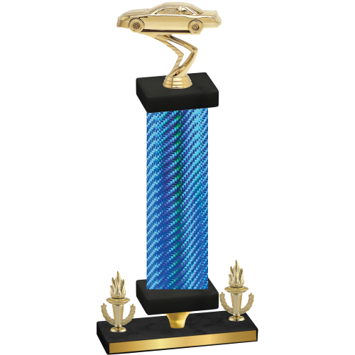 Premium Single Blue Carbon Fiber Victory Cars Trophy