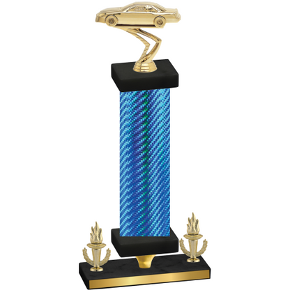 Premium Single Blue Carbon Fiber Victory Cars Trophy