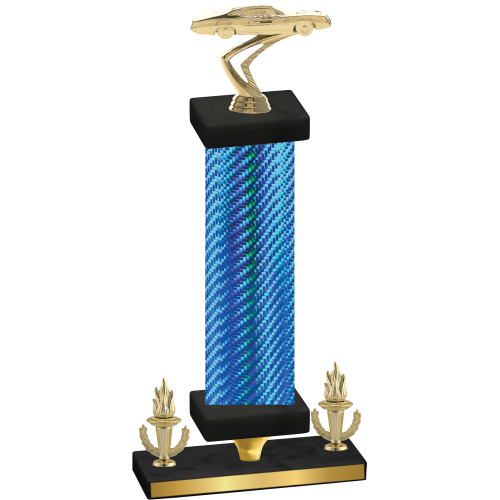Premium Single Blue Carbon Fiber Victory Cars Trophy
