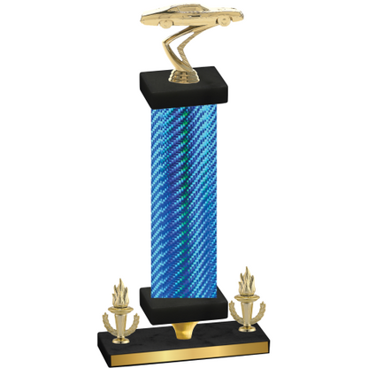 Premium Single Blue Carbon Fiber Victory Cars Trophy