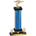Premium Single Blue Carbon Fiber Year Cars Trophy