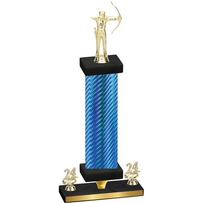 Premium Single Blue Carbon Fiber Year Archery Trophy