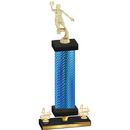 Premium Single Blue Carbon Fiber Fourth Place Basketball Trophy