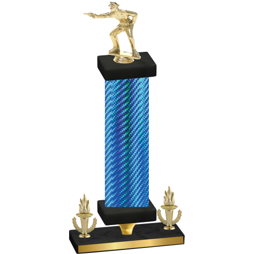Premium Single Blue Carbon Fiber Victory Shooter Trophy