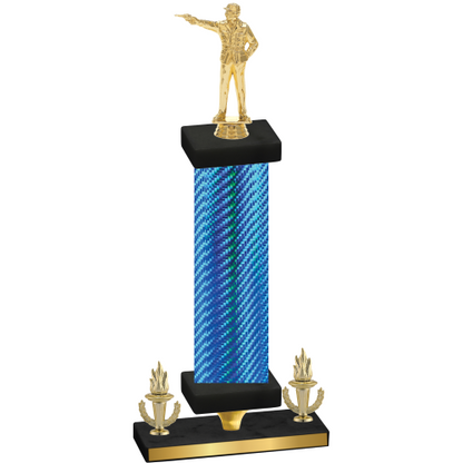 Premium Single Blue Carbon Fiber Victory Shooter Trophy