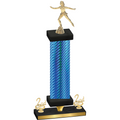 Premium Single Blue Carbon Fiber Second Place Skater Trophy