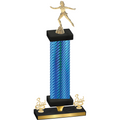 Premium Single Blue Carbon Fiber Third Place Skater Trophy