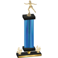 Premium Single Blue Carbon Fiber Fourth Place Skater Trophy