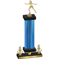 Premium Single Blue Carbon Fiber Victory Skater Trophy