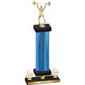 Premium Single Blue Carbon Fiber Fourth Place Weights Trophy