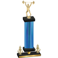 Premium Single Blue Carbon Fiber Victory Weights Trophy