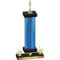 Premium Single Blue Carbon Fiber First Place Chess Trophy