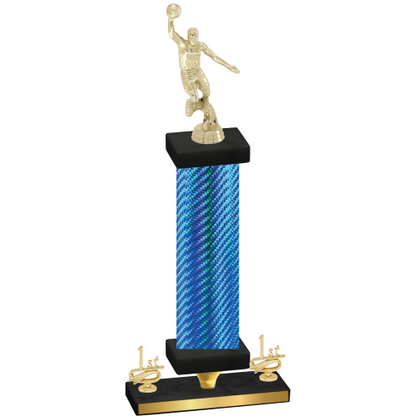 Premium Single Blue Carbon Fiber First Place Basketball Trophy