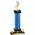 Premium Single Blue Carbon Fiber First Place Majorette Trophy