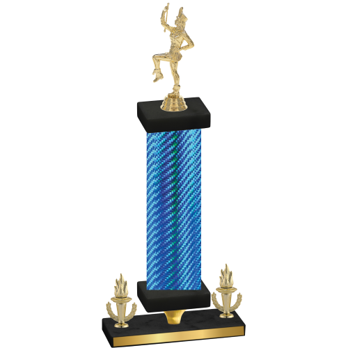 Premium Single Blue Carbon Fiber Victory Majorette Trophy