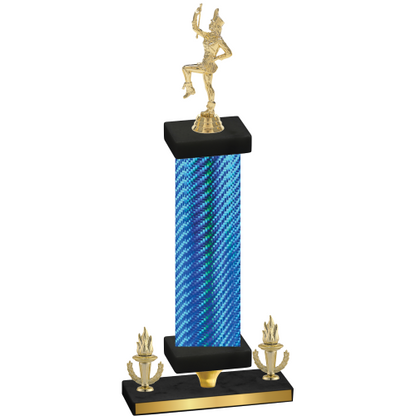 Premium Single Blue Carbon Fiber Victory Majorette Trophy