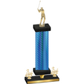 Premium Single Blue Carbon Fiber Third Place Golf Trophy