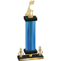 Premium Single Blue Carbon Fiber Victory Golf Trophy
