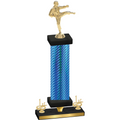 Premium Single Blue Carbon Fiber First Place Karate Trophy