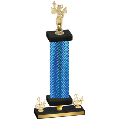 Premium Single Blue Carbon Fiber Third Place Academics Trophy