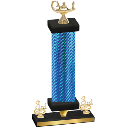 Premium Single Blue Carbon Fiber Third Place Academics Trophy