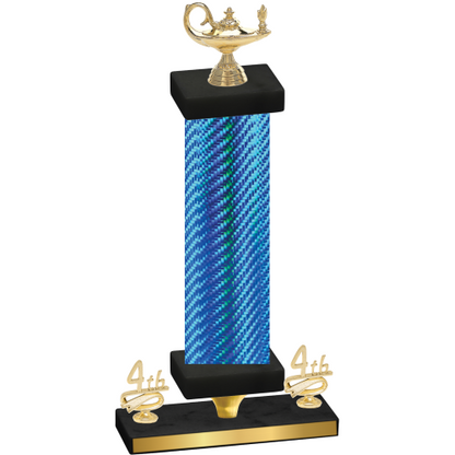Premium Single Blue Carbon Fiber Fourth Place Academics Trophy