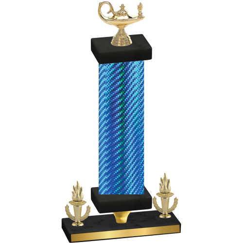 Premium Single Blue Carbon Fiber Victory Academics Trophy
