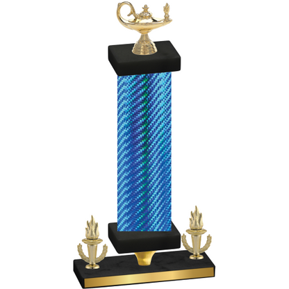 Premium Single Blue Carbon Fiber Victory Academics Trophy