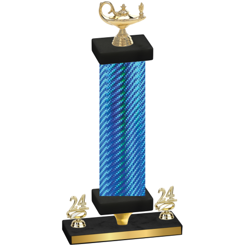 Premium Single Blue Carbon Fiber Year Academics Trophy