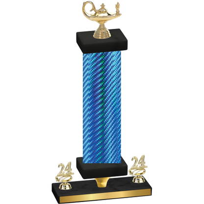 Premium Single Blue Carbon Fiber Year Academics Trophy