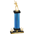 Premium Single Blue Carbon Fiber Third Place Softball Trophy