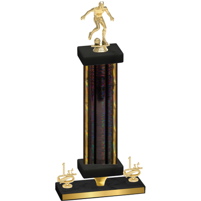 Premium Single Black Glacier First Place Soccer Trophy