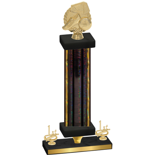 Premium Single Black Glacier First Place Soccer Trophy