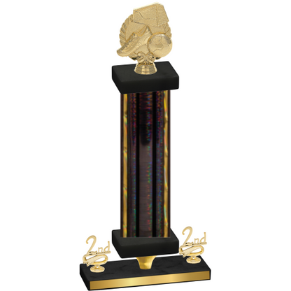 Premium Single Black Glacier Second Place Soccer Trophy
