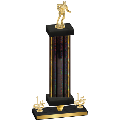 Premium Single Black Glacier First Place Rugby Trophy