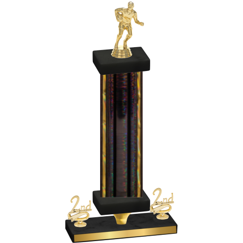 Premium Single Black Glacier Second Place Rugby Trophy
