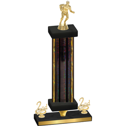Premium Single Black Glacier Second Place Rugby Trophy