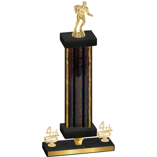 Premium Single Black Glacier Fourth Place Rugby Trophy