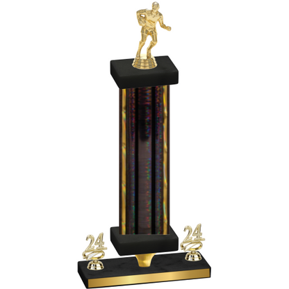 Premium Single Black Glacier Year Rugby Trophy