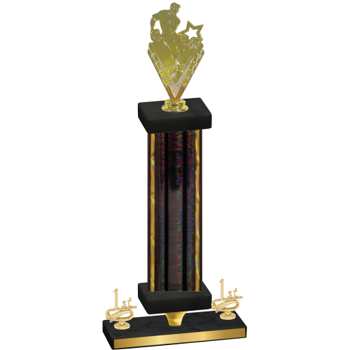Premium Single Black Glacier First Place Rugby Trophy