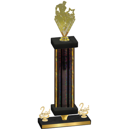 Premium Single Black Glacier Second Place Rugby Trophy