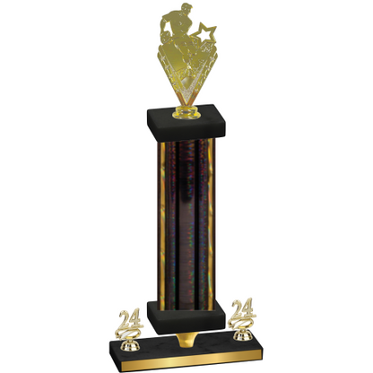 Premium Single Black Glacier Year Rugby Trophy