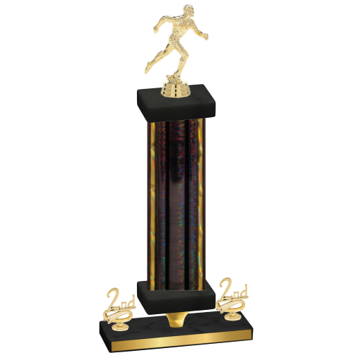 Premium Single Black Glacier Second Place Running Trophy
