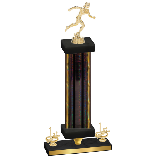 Premium Single Black Glacier First Place Running Trophy
