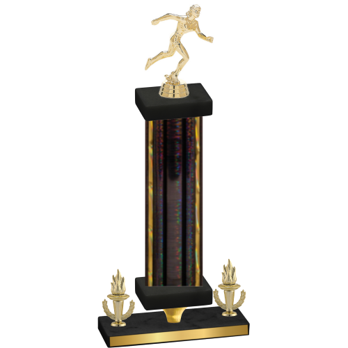Premium Single Black Glacier Victory Running Trophy