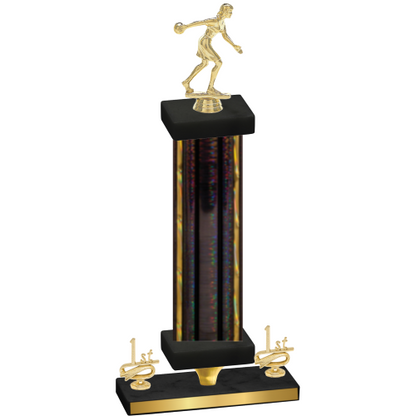 Premium Single Black Glacier First Place Bowling Trophy