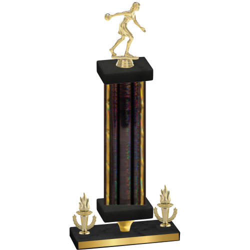 Premium Single Black Glacier Victory Bowling Trophy