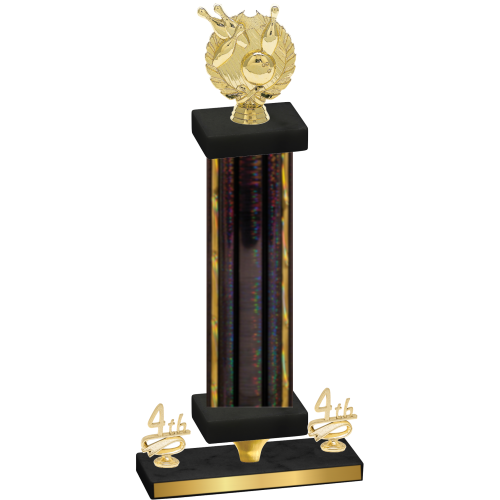 Premium Single Black Glacier Fourth Place Bowling Trophy